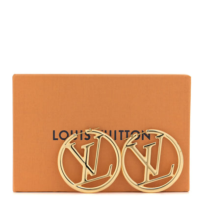 Louis Vuitton Metal Louise Hoop Earrings Gold 6 of 6