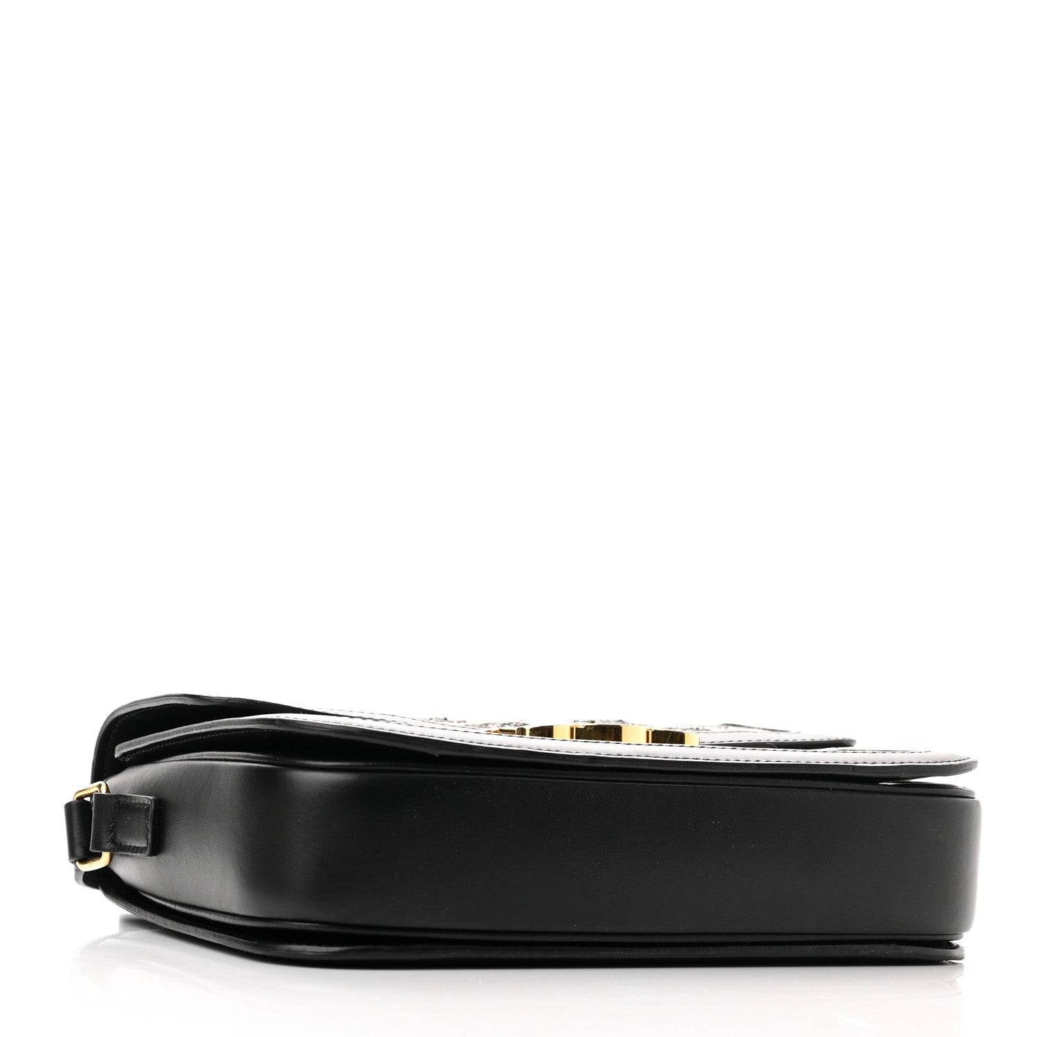 Celine Canvas Calfskin Triomphe Embroidered Medium Triomphe Bag Black 4 of 14