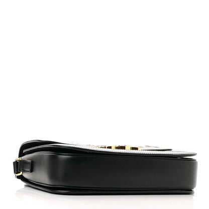 Celine Canvas Calfskin Triomphe Embroidered Medium Triomphe Bag Black 4 of 14