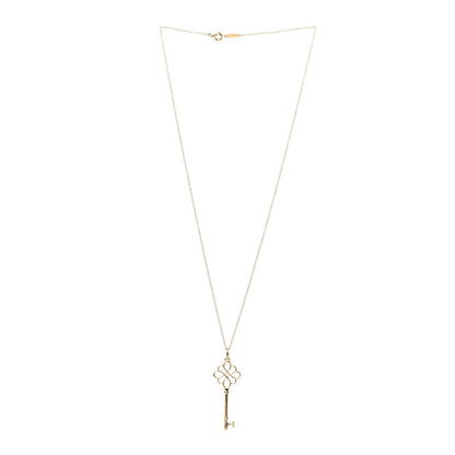 Tiffany 18K Yellow Gold Knot Key Pendant Necklace 3 of 7