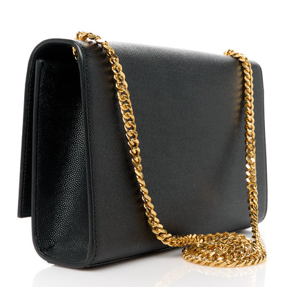 Saint Laurent Grain De Poudre Medium Classic Monogram Kate Satchel Black 3 of 11