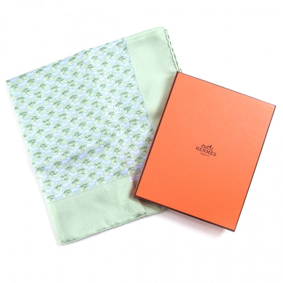 Silk Zebras Pocket Square Scarf Green