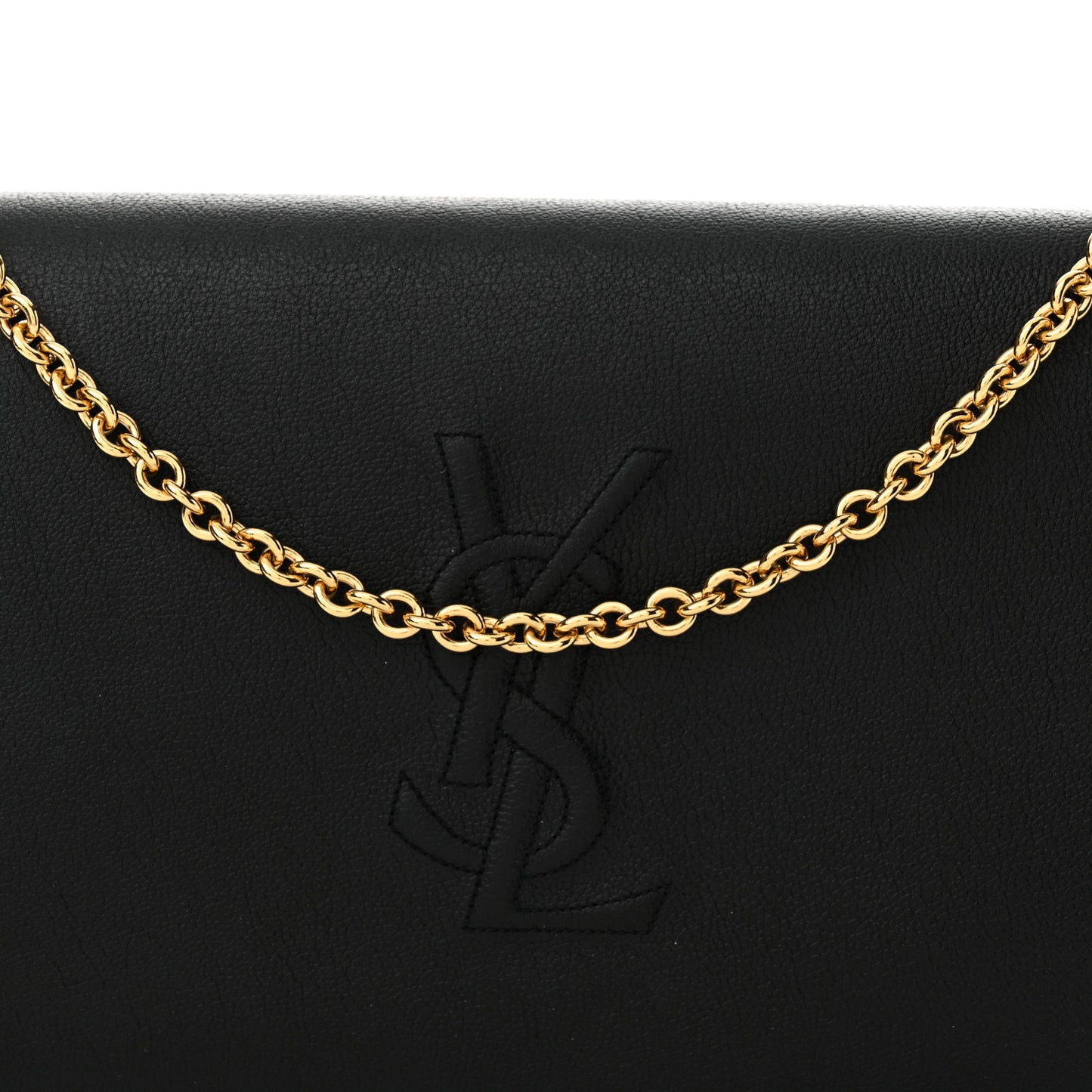 Calfskin Monogram Belle de Jour Chain Clutch Black
