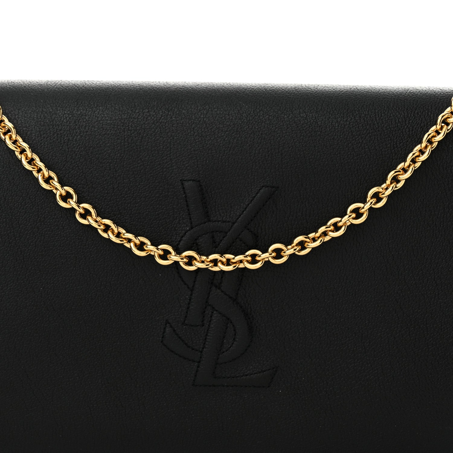 Saint Laurent Calfskin Monogram Belle de Jour Chain Clutch Black 8 of 14