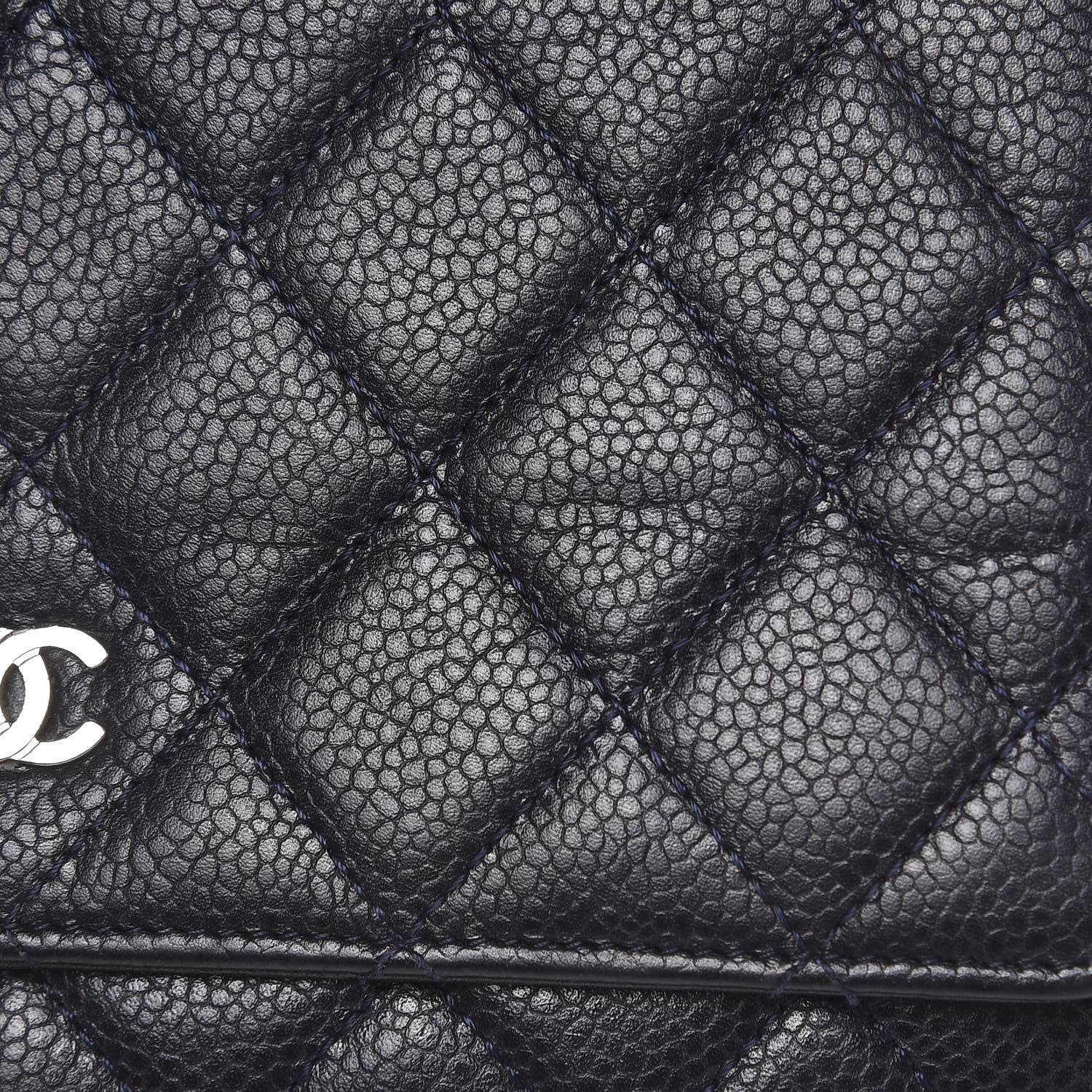 Chanel Caviar Quilted Wallet On Chain WOC Navy Blue 12 of 17