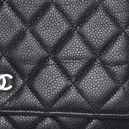 Chanel Caviar Quilted Wallet On Chain WOC Navy Blue 12 of 17