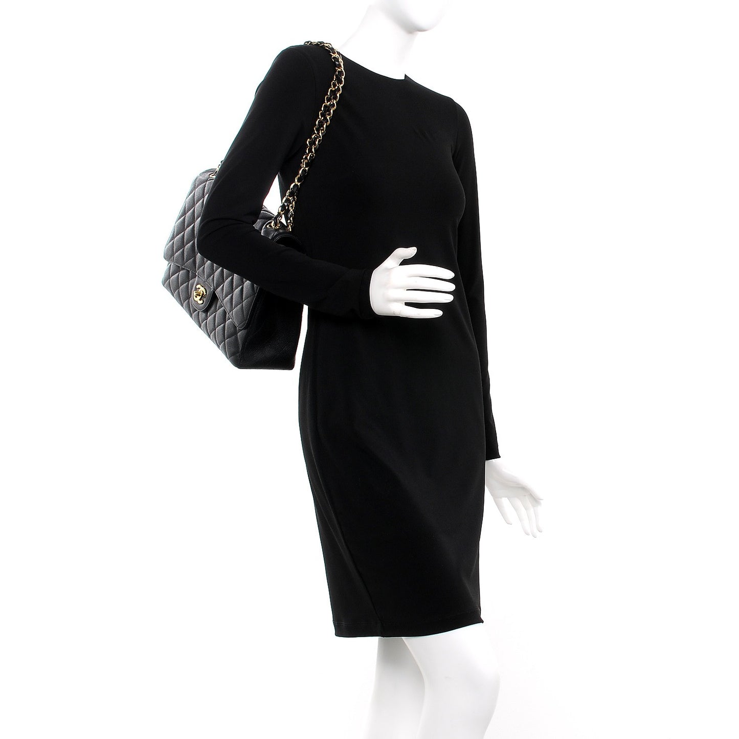 Caviar Quilted Maxi Single Flap Black