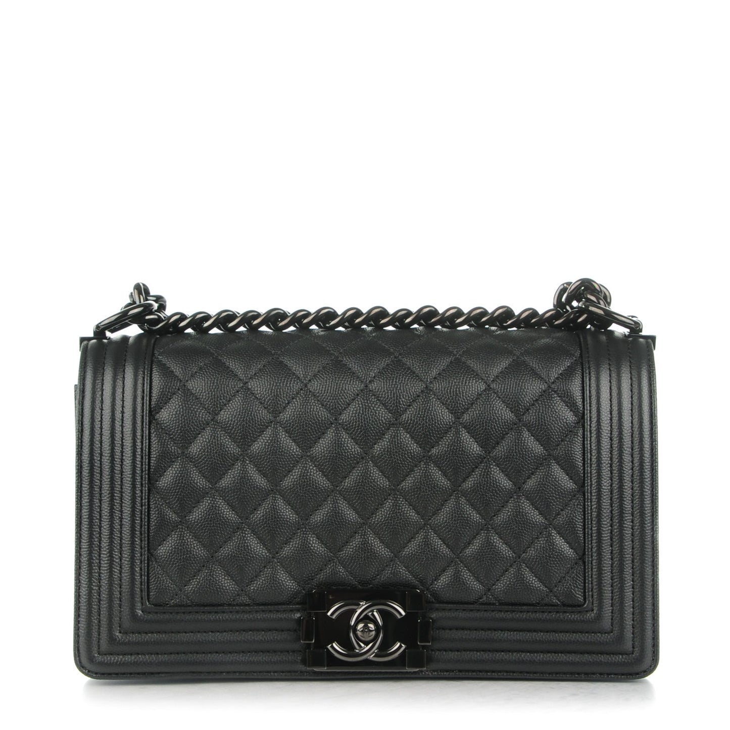Caviar Quilted Medium Boy Flap So Black