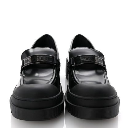 Christian Dior Brushed Calfskin Dior Code Lug Sole Platform 35mm Loafers 37.5 Black 3 of 10