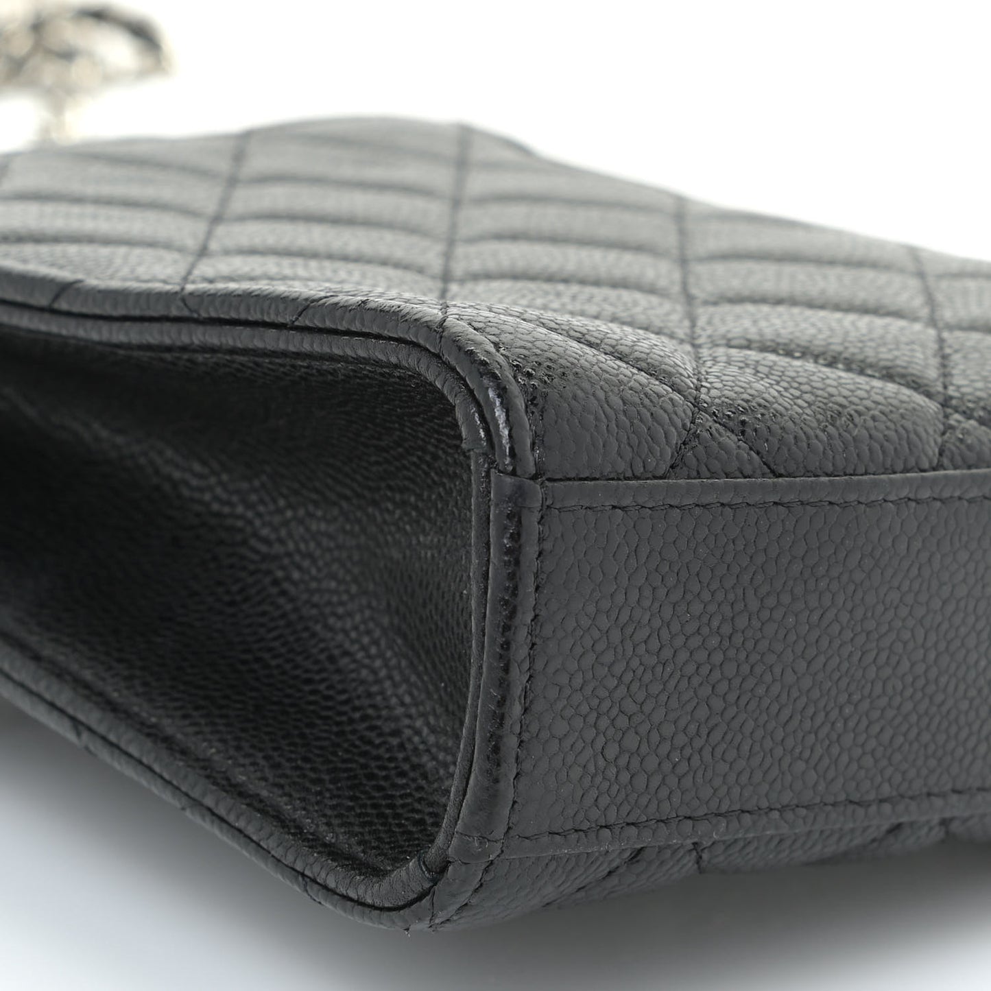 Caviar Quilted Classic Phone Holder Black