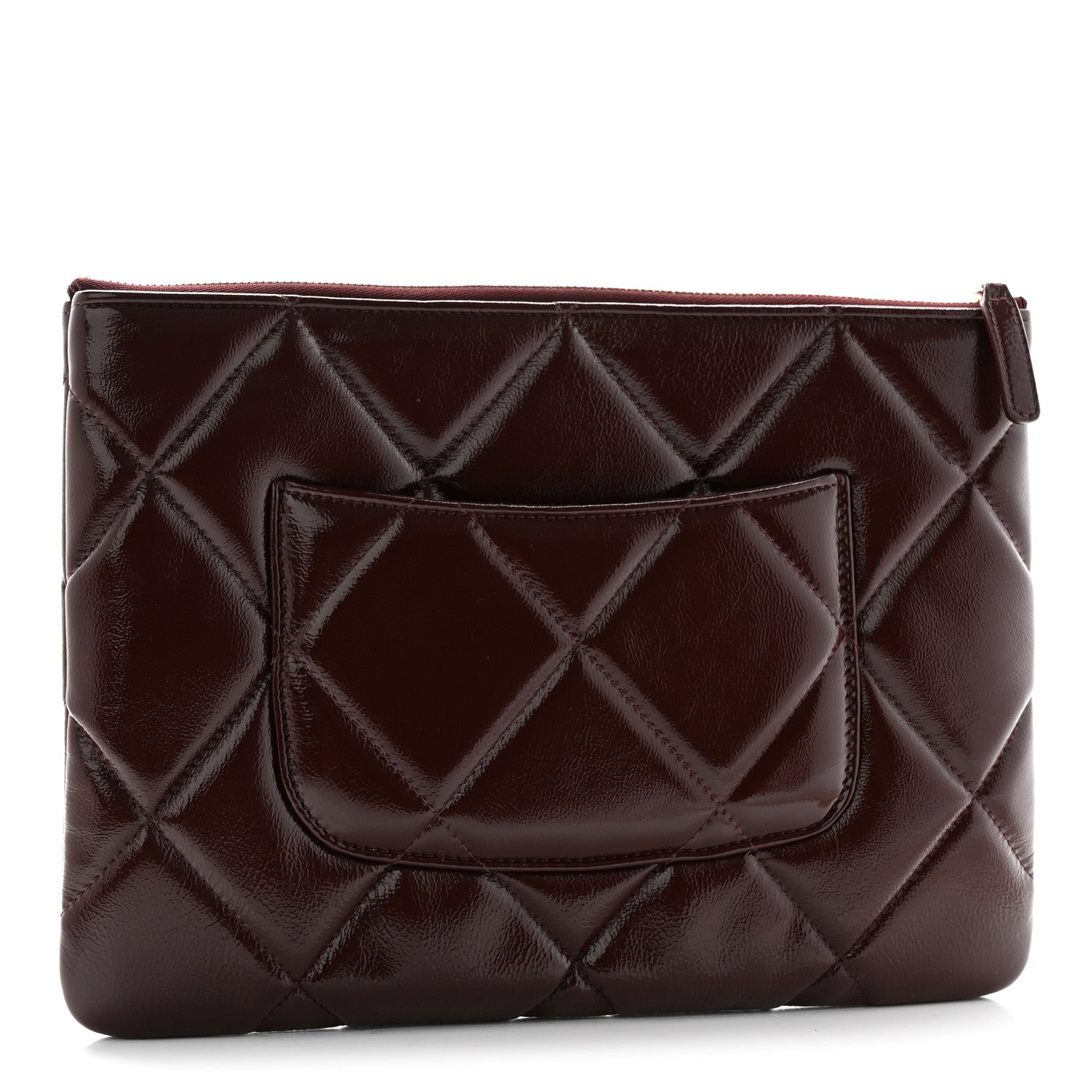 Chanel Shiny Crumpled Calfskin Large Chanel 19 Pouch Burgundy 3 of 9