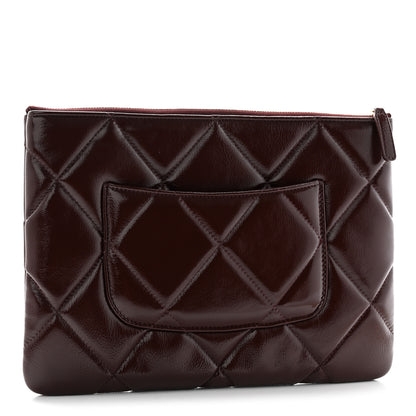Chanel Shiny Crumpled Calfskin Large Chanel 19 Pouch Burgundy 3 of 9