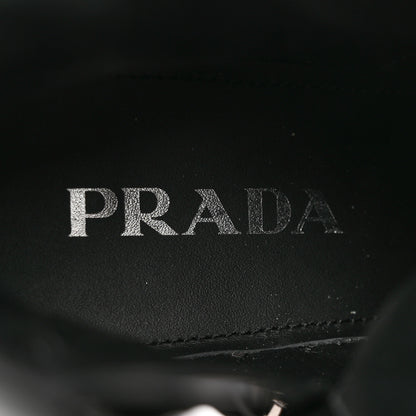 Prada Spazzolato Re-Nylon Metal Triangle Logo Lace Up 85mm Boots 37.5 Black 7 of 11