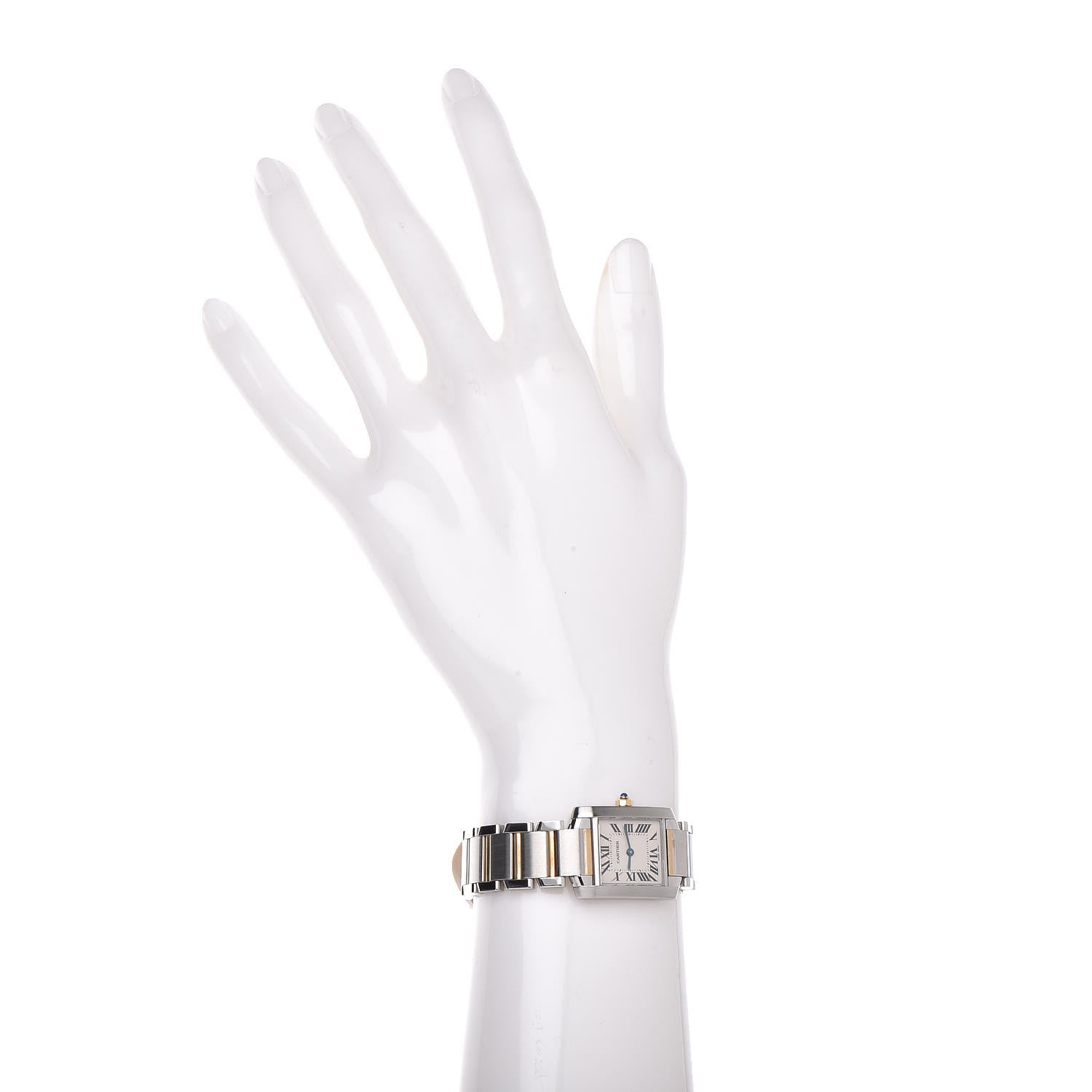 Cartier Stainless Steel 18K Yellow Gold 20mm Tank Francaise Quartz Watch 2 of 8