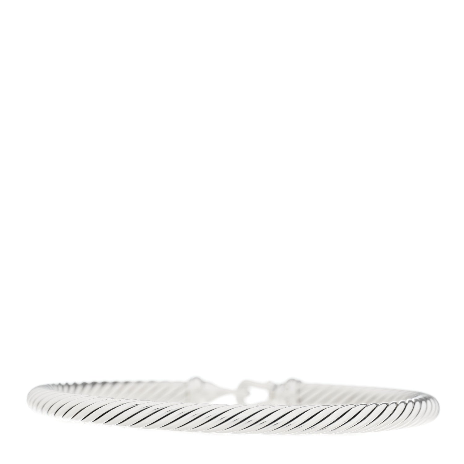 David Yurman Sterling Silver Diamond 5mm Cable Buckle Bracelet 2 of 4