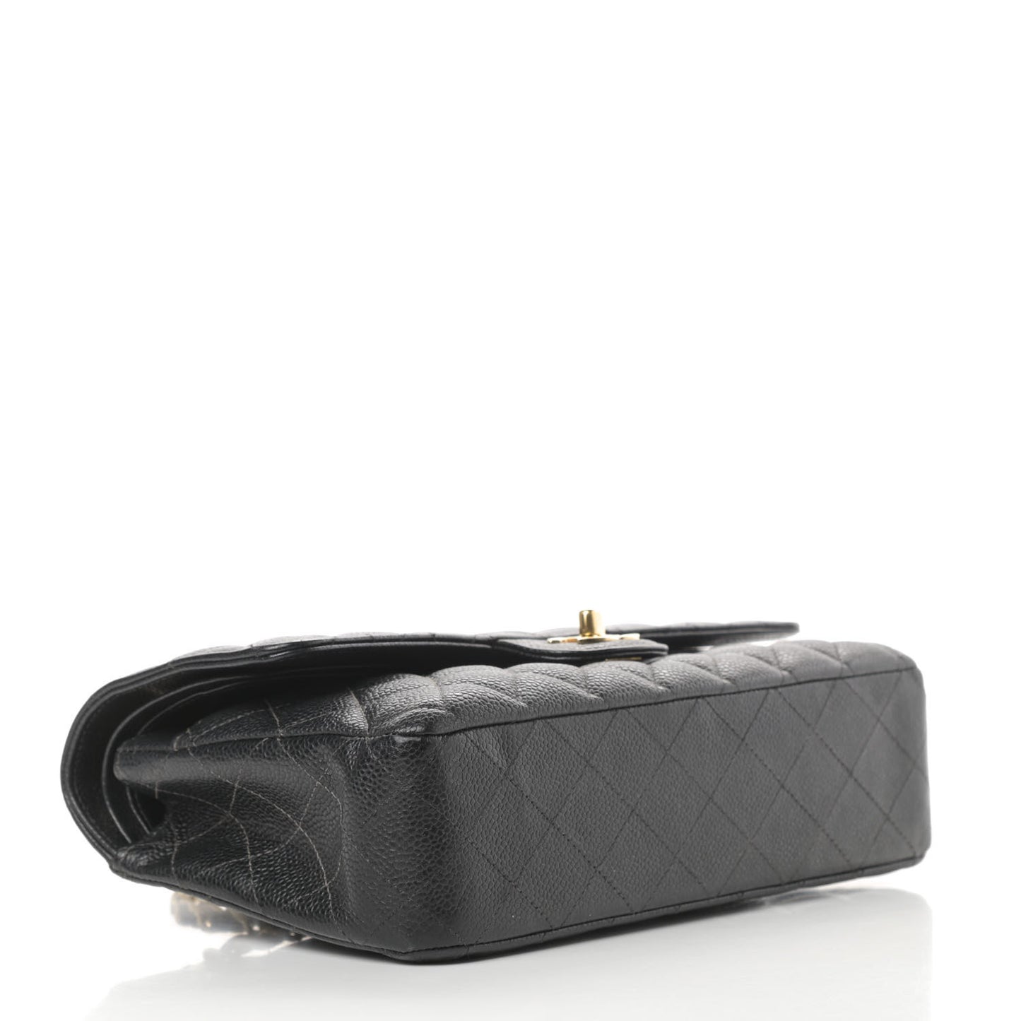 Caviar Quilted Medium Double Flap Black