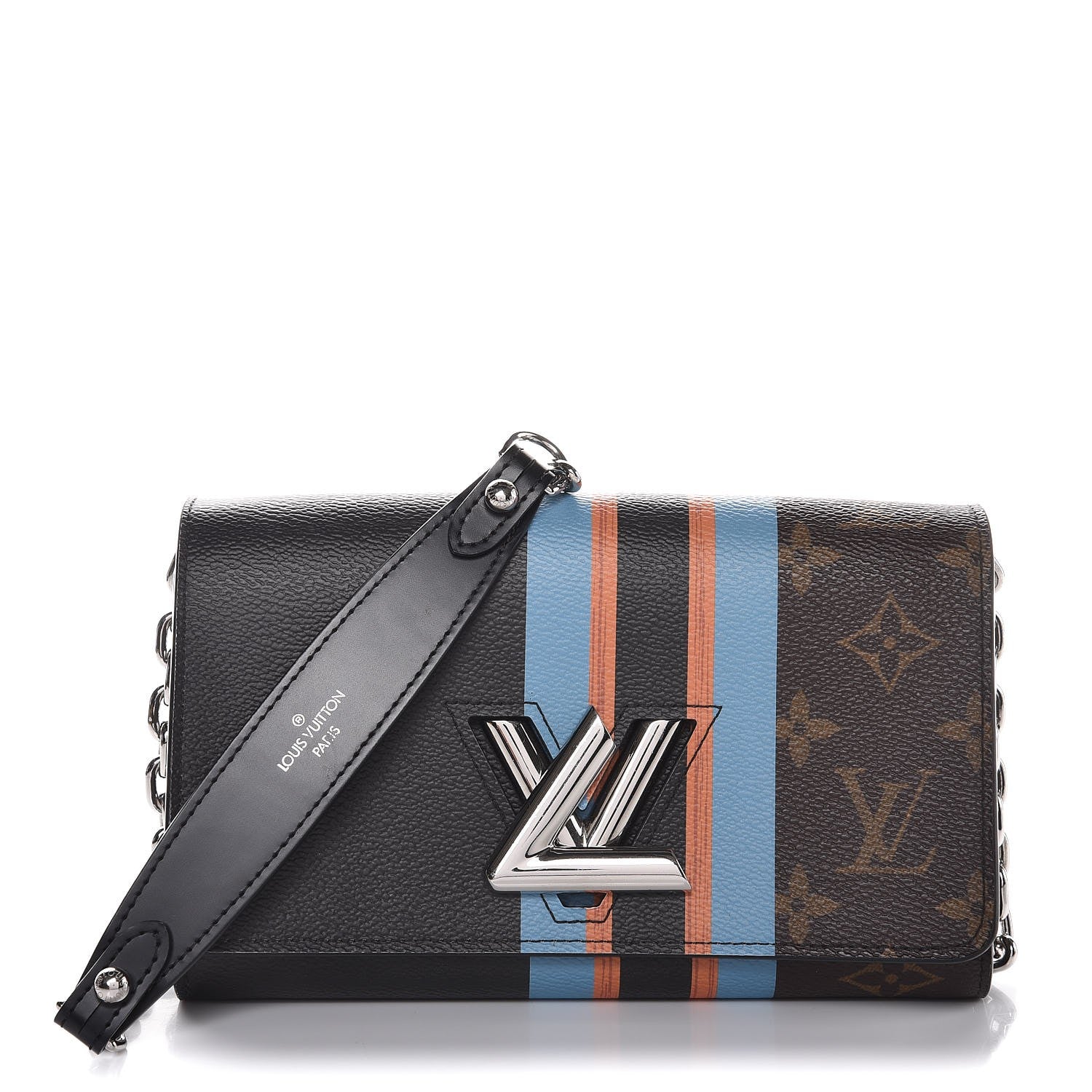 Louis Vuitton Monogram Stripe Twist Chain Wallet 1 of 11