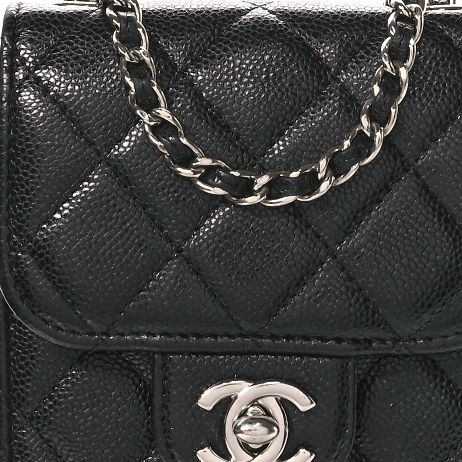 Chanel Caviar Quilted Classic Phone Holder Black 9 of 13