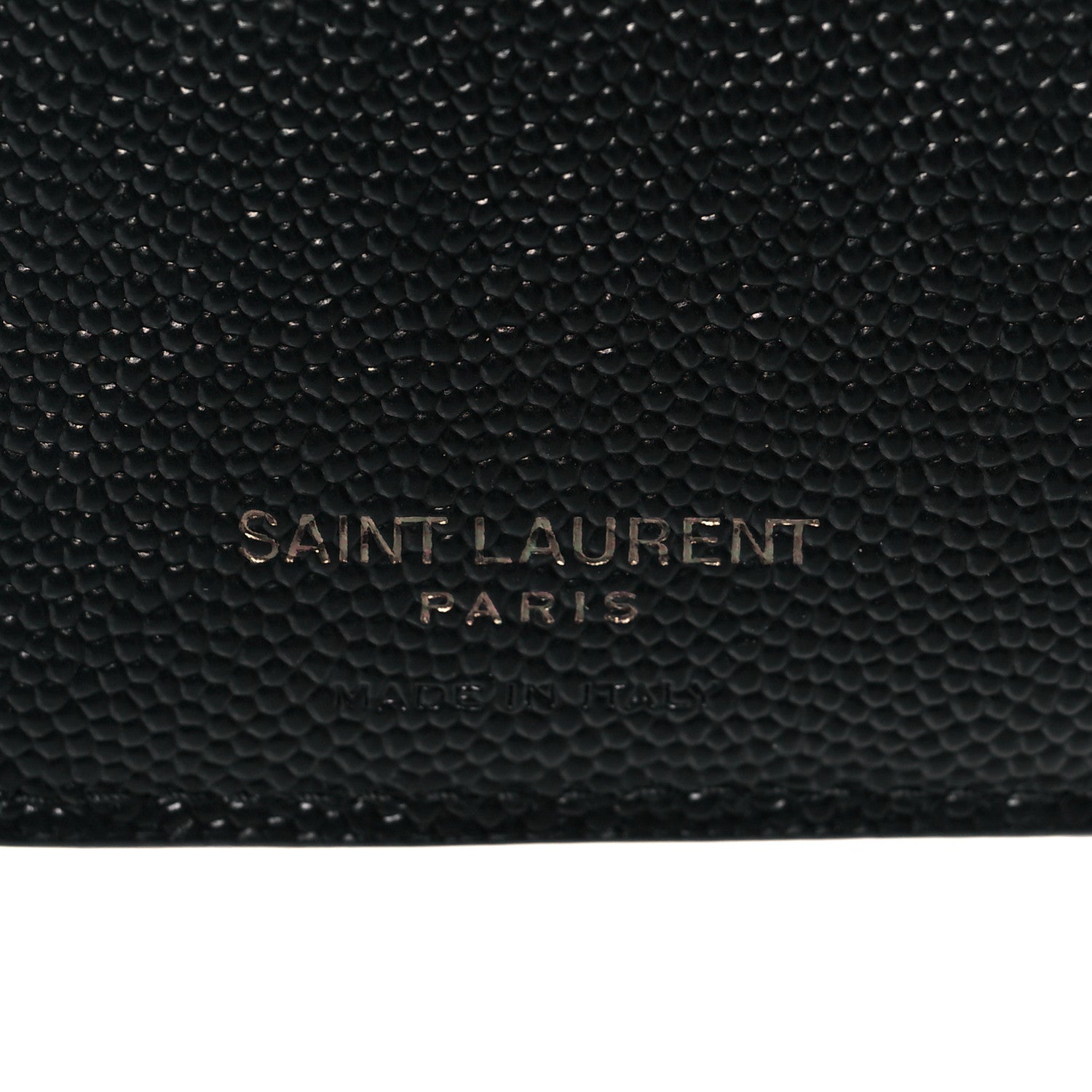 Saint Laurent Grain De Poudre Matelasse Chevron Monogram Zipped Card Case Black 6 of 10