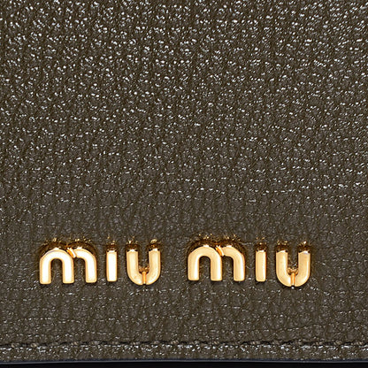 Miu Miu Goatskin Madras Top Handle Shoulder Bag Militare 9 of 9