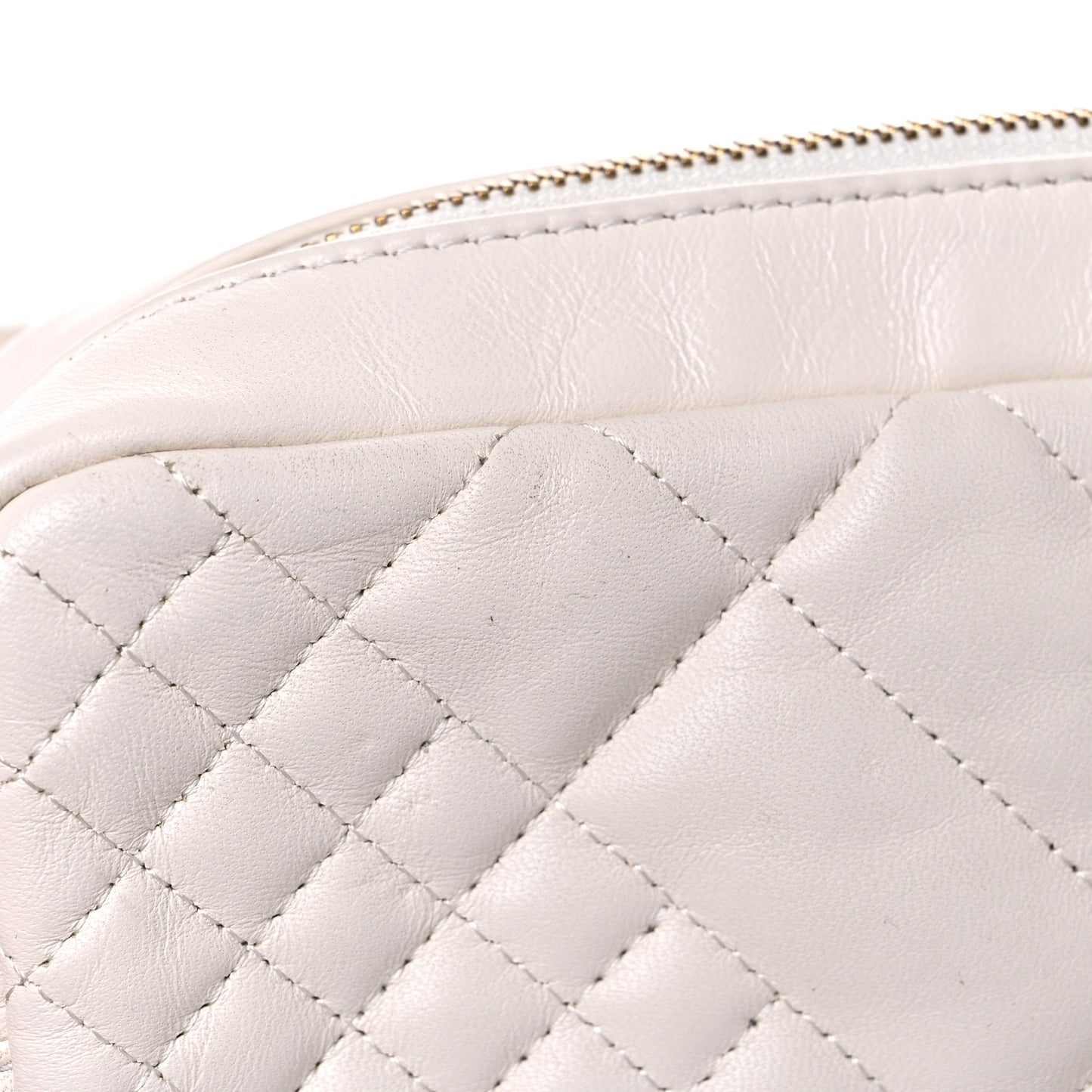 Nappa Barocco Quilted Vanitas Medea Belt Bag White