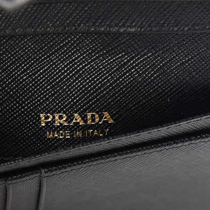 Prada Saffiano Compact Envelope Wallet Black 6 of 6