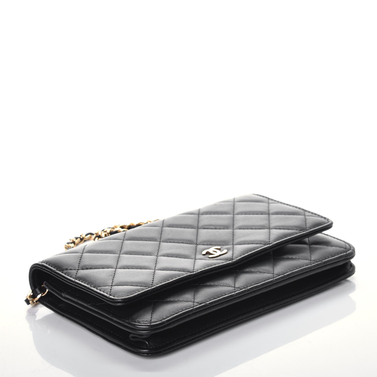 Chanel Lambskin Quilted Wallet On Chain WOC Black 4 of 9