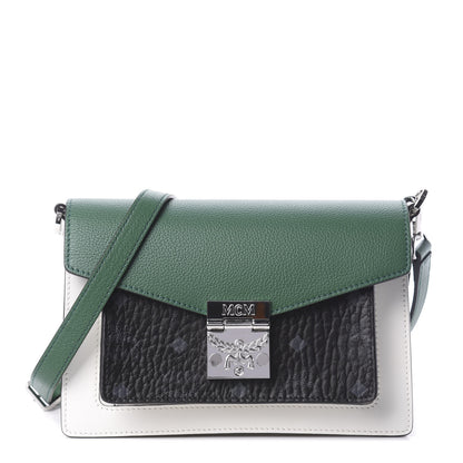 MCM Calfskin Visetos Small Patricia Crossbody Bag Eden Black 1 of 9