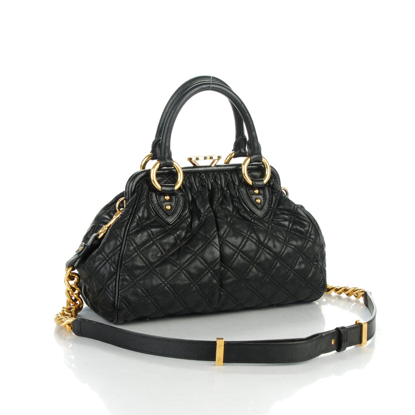 Calfskin Quilted Stam Black