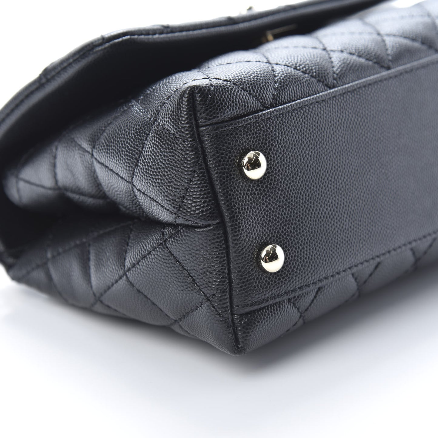 Caviar Quilted Mini Coco Handle Flap Black