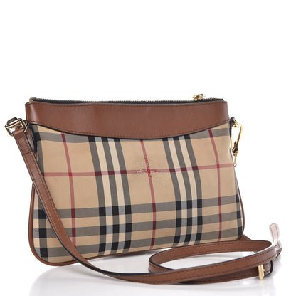 Burberry Horseferry Check Peyton Crossbody Clutch Bag Brown 3 of 12