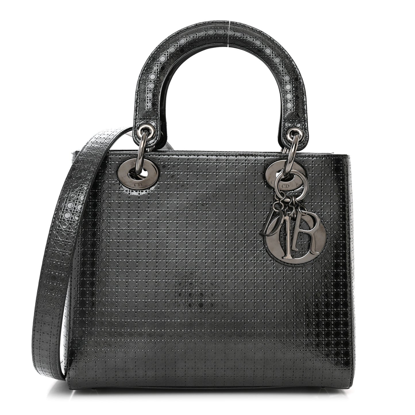 Patent Micro-Cannage Medium Lady Dior Onyx Black