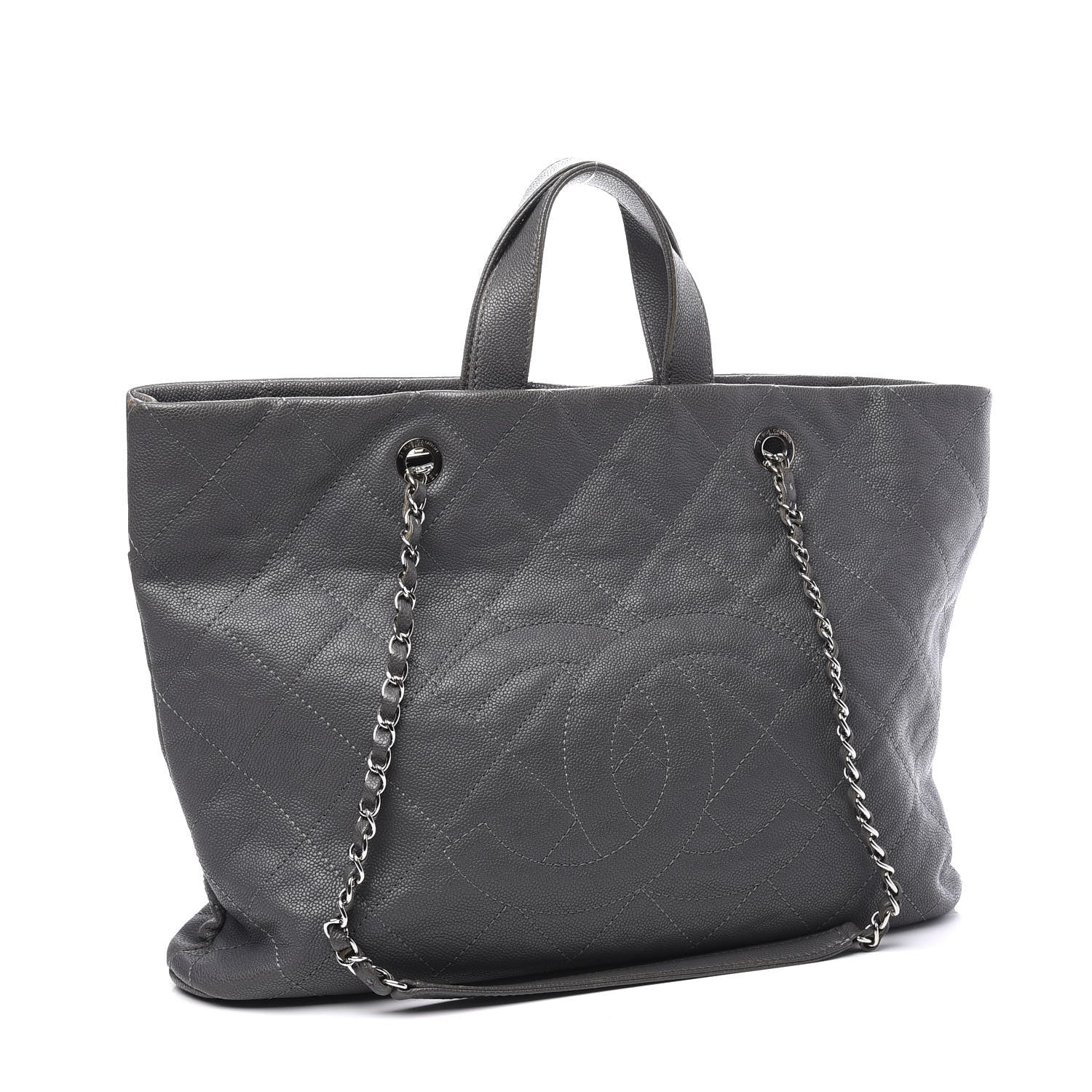 Chanel Caviar Quilted Shopping Tote Grey 2 of 11