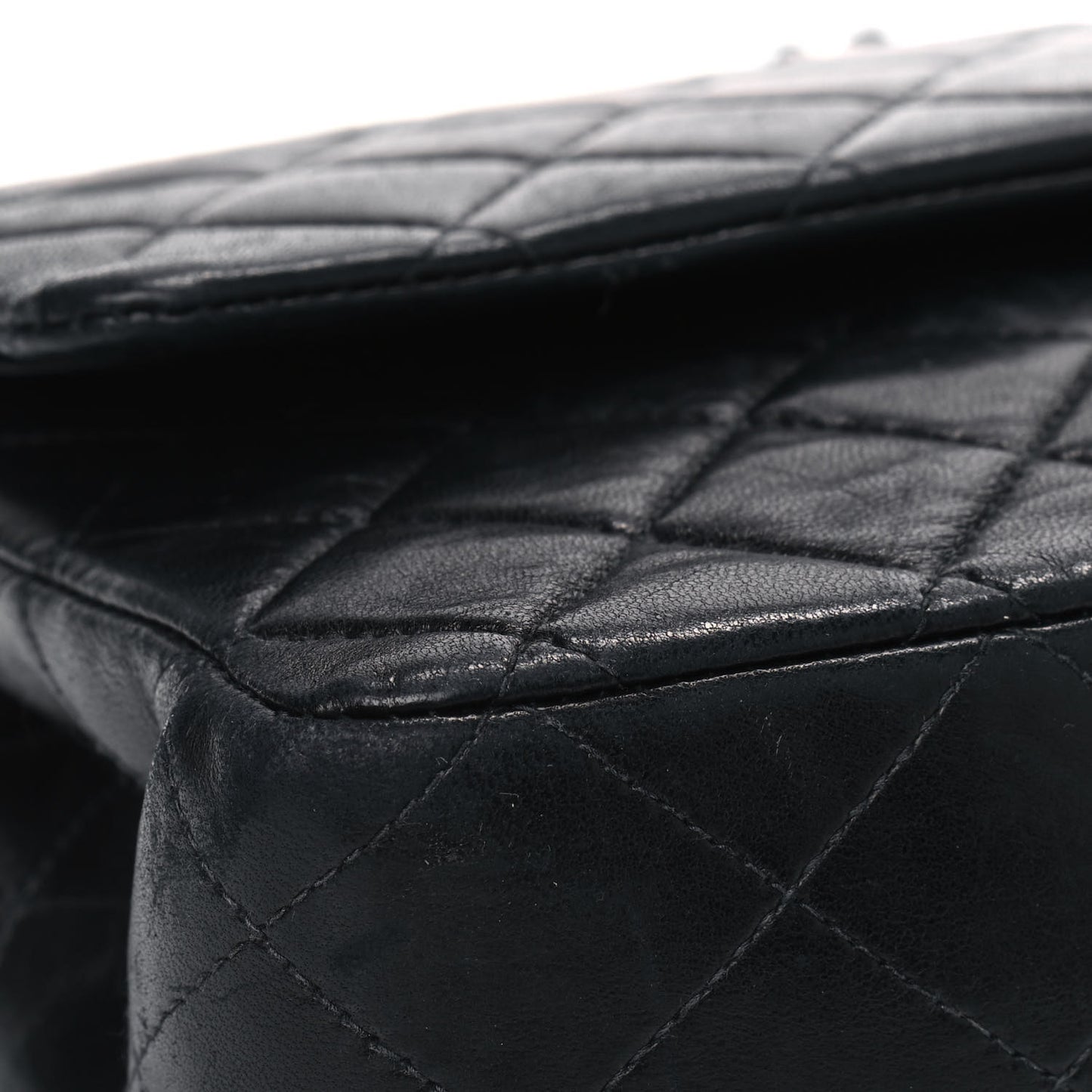 Lambskin Quilted Medium Double Flap Black