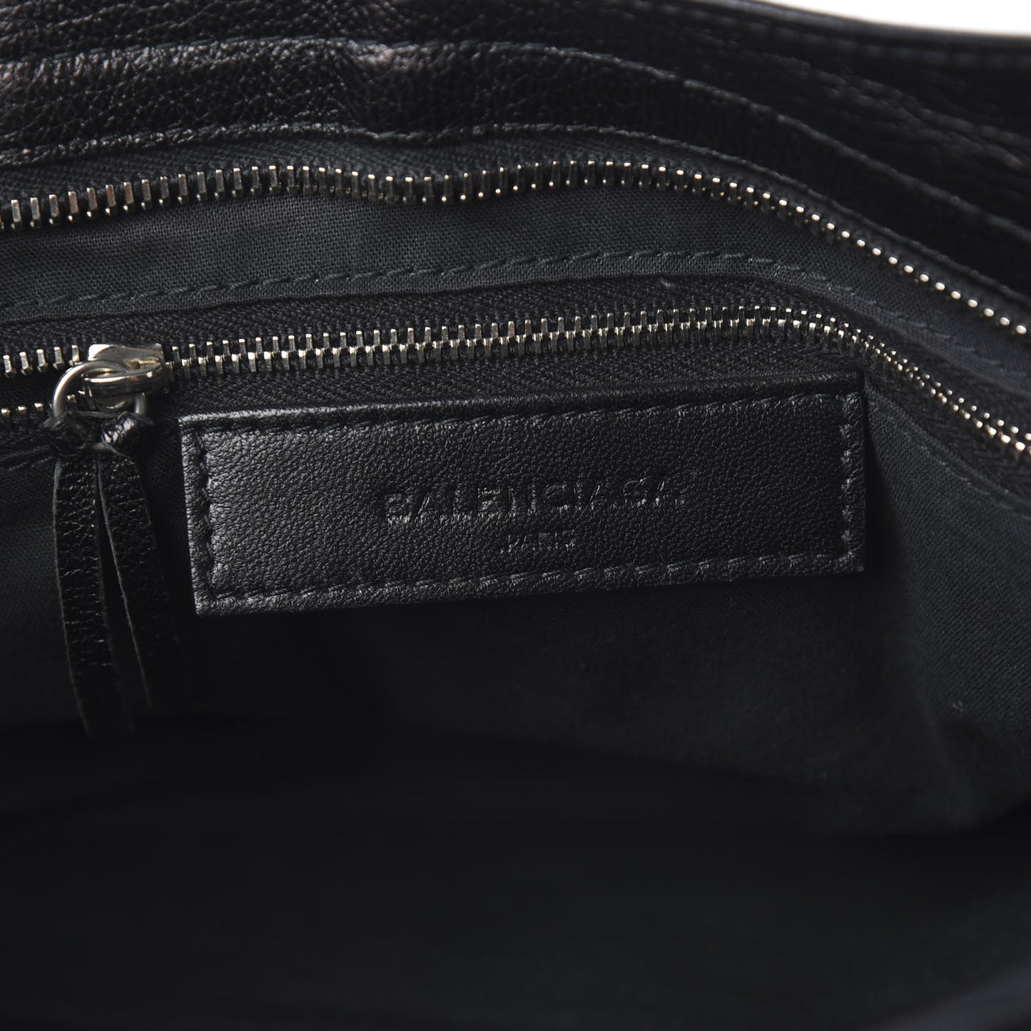Chevre Silver Metallic Edge Hardware City Black