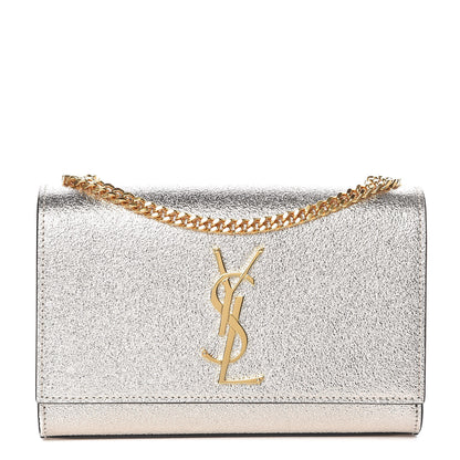 Saint Laurent Textured Metallic Calfskin Small Monogram Kate Satchel Gold 1 of 9