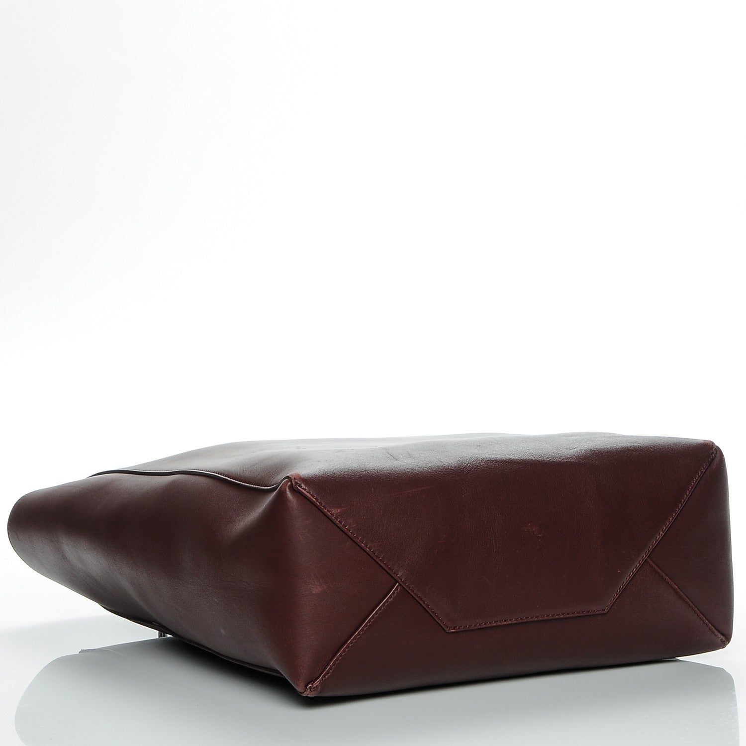 Celine Calfskin Clasp Vertical Cabas Burgundy 4 of 8