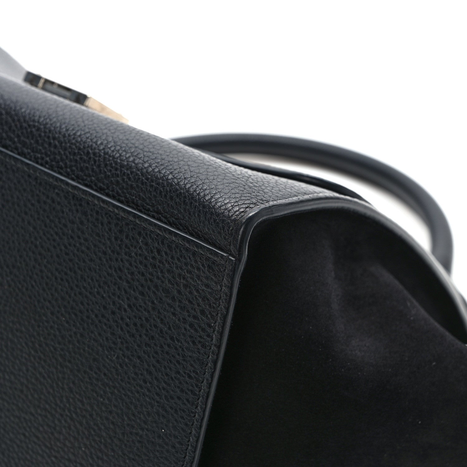 Celine Drummed Calfskin Suede Small Trapeze Black 11 of 15