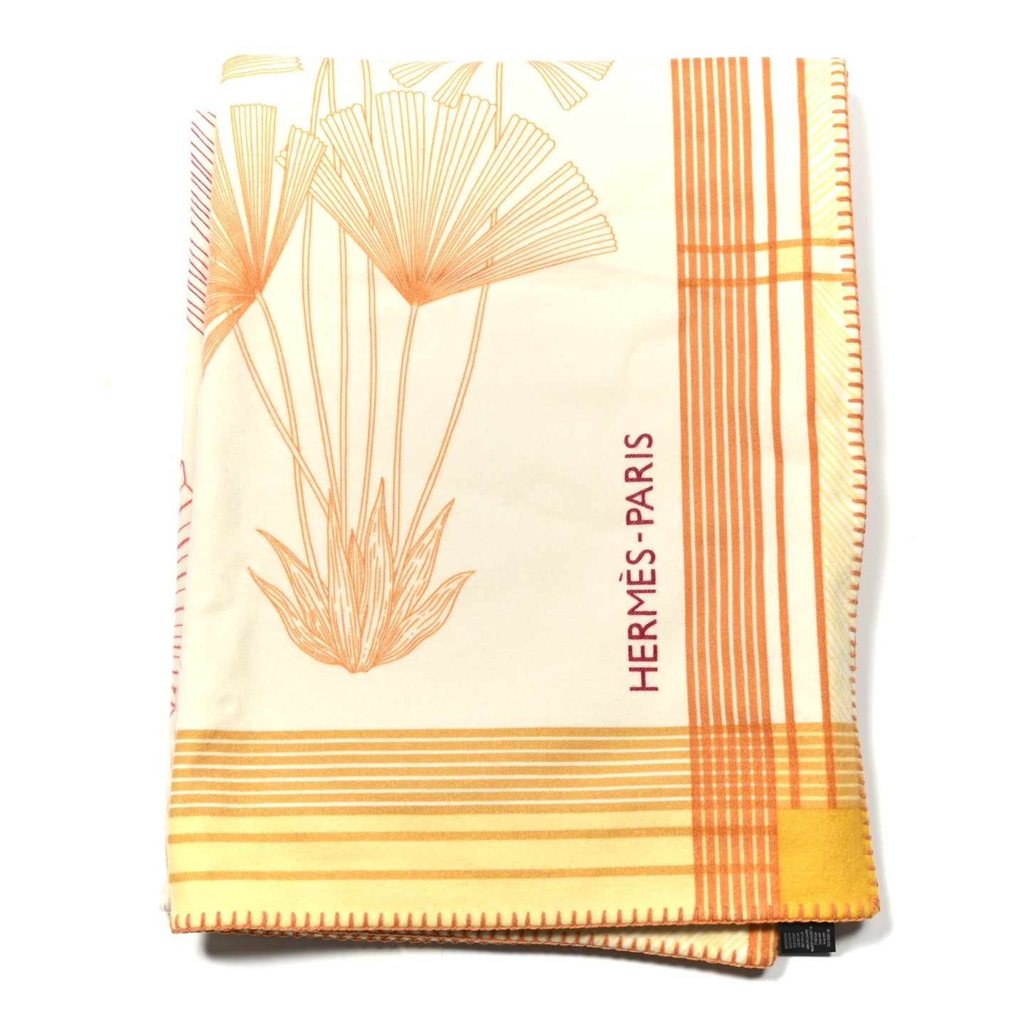 Wool Cashmere Palmarum Fortunei Blanket Pollen Corail