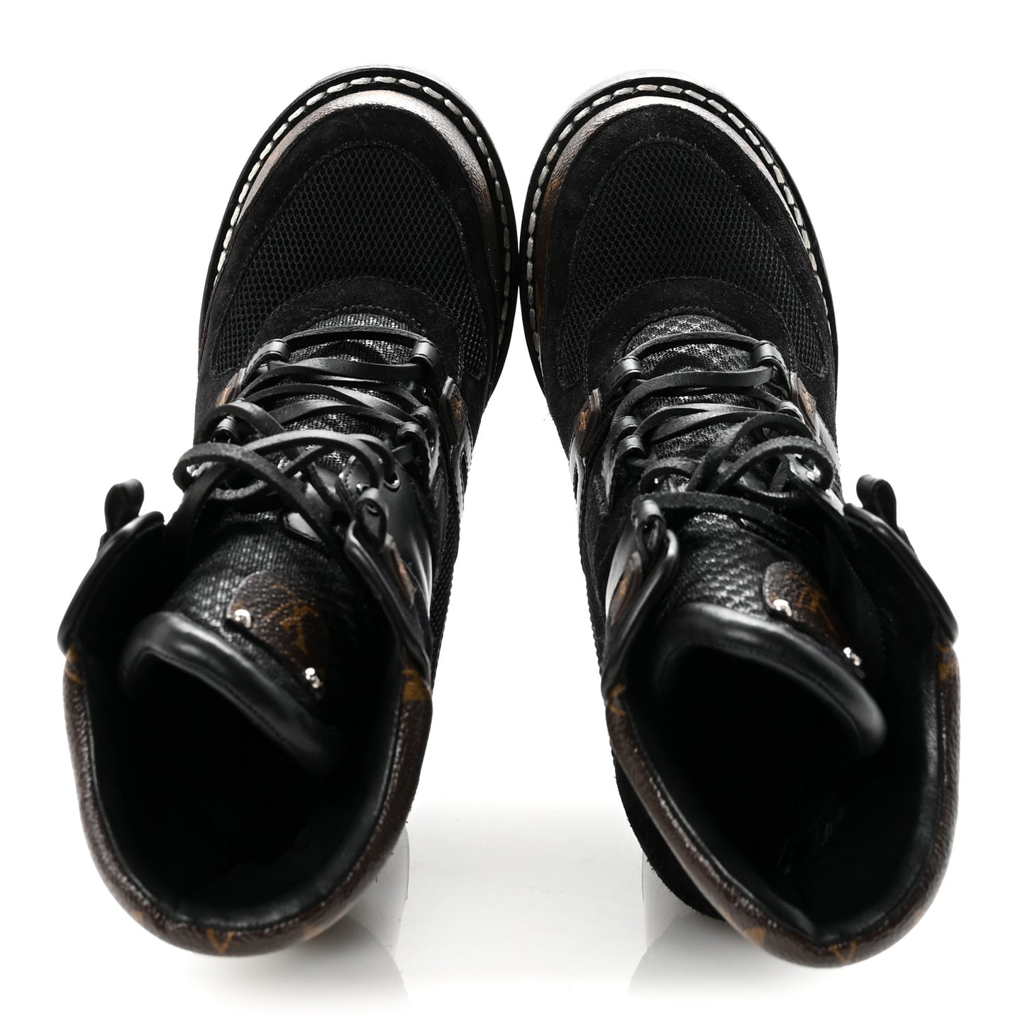 Suede Calfskin Monogram Star Trail Ankle Boots 39.5 Black