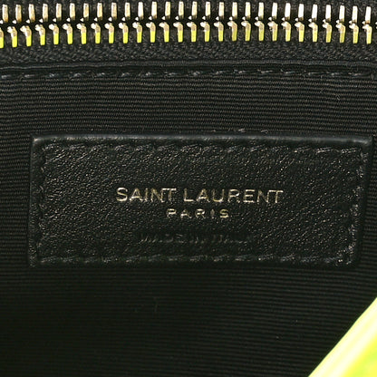 Saint Laurent Crinkled Calfskin Matelasse Monogram Medium Niki Chain Satchel Neon Yellow 6 of 11