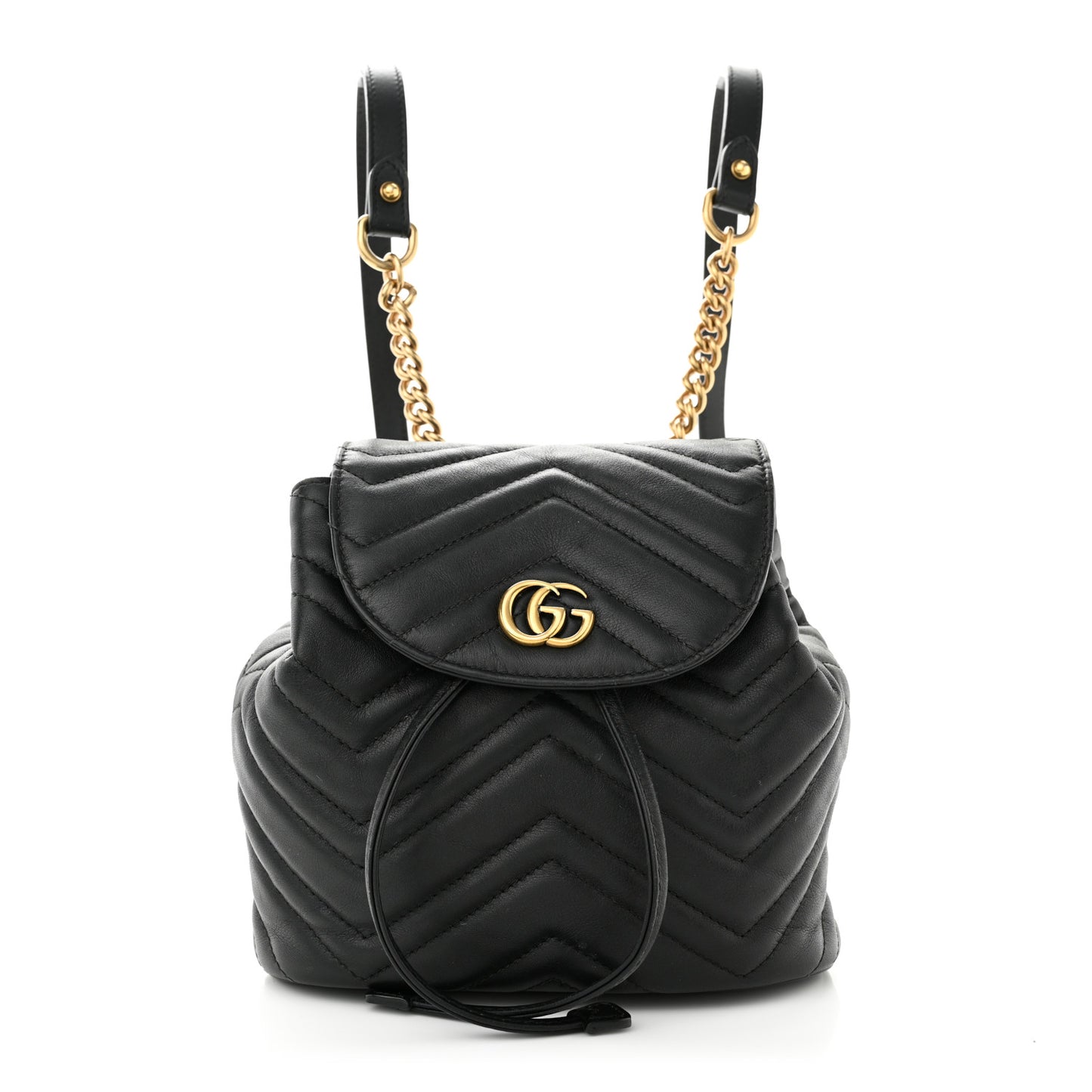 Calfskin Matelasse GG Marmont Flap Backpack Black