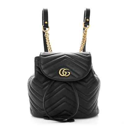 Gucci Calfskin Matelasse GG Marmont Flap Backpack Black 1 of 15