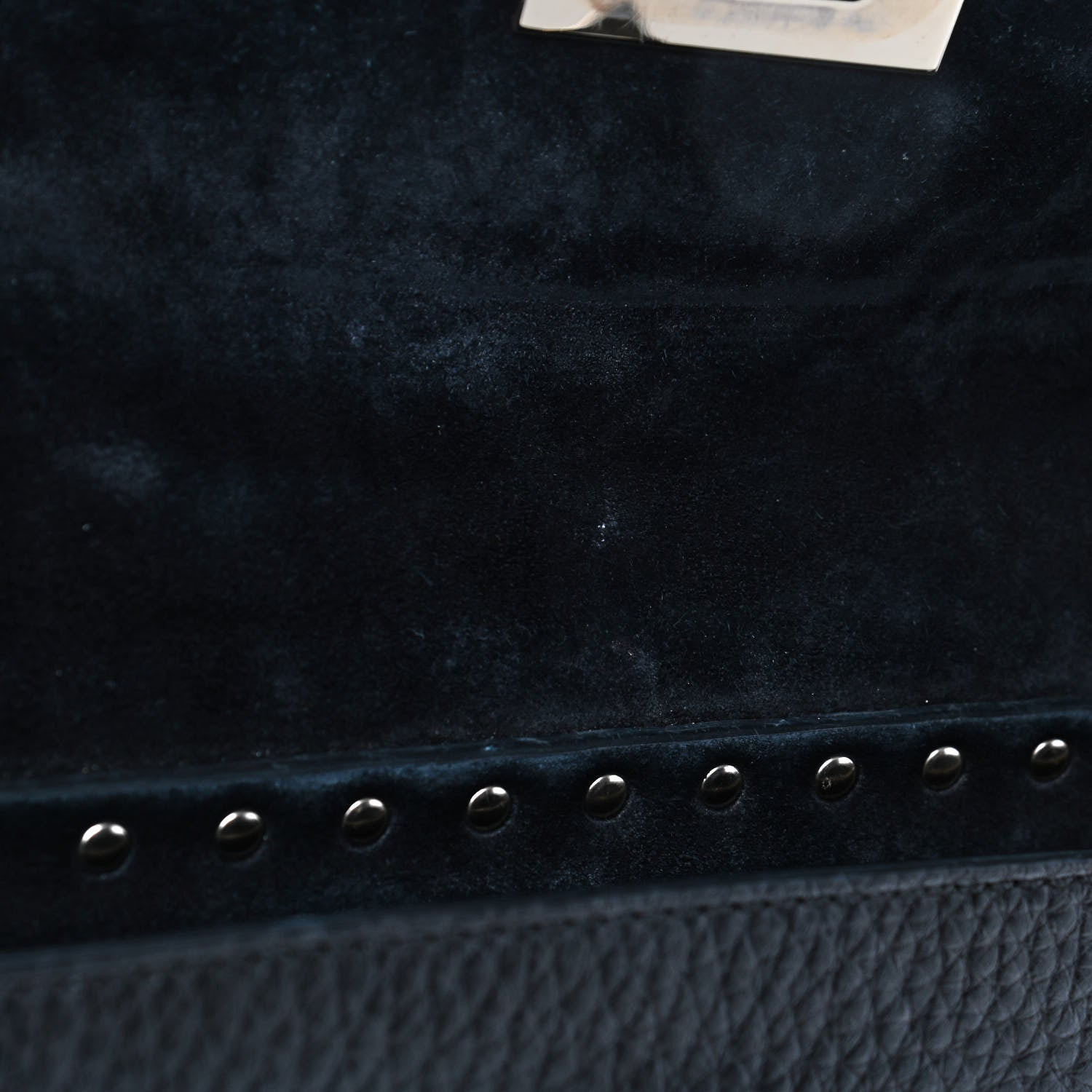 Valentino Garavani Pebbled Calfskin Small Rockstud Single Handle Flap Bag Black 5 of 7
