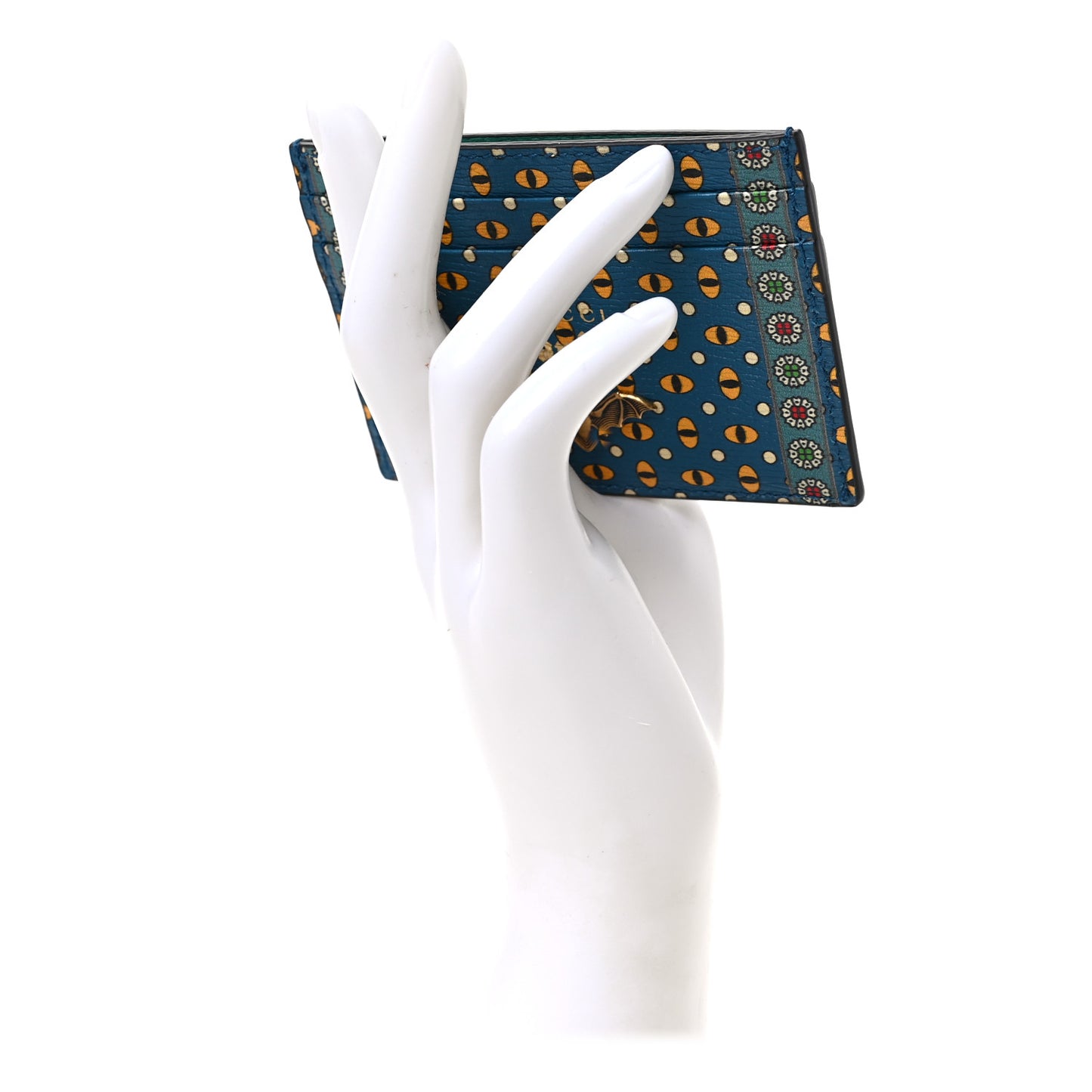 Garden Print Fox Card Holder Wallet Blue Multicolor