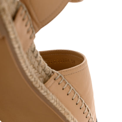 Chanel Lambskin Cap Toe CC Espadrille Sandals 38 Beige Black 6 of 10