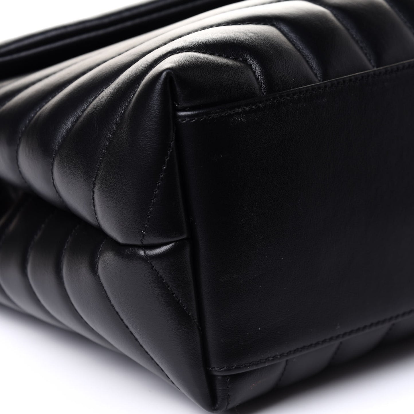 Calfskin Y Quilted Monogram Medium Loulou Chain Satchel Black