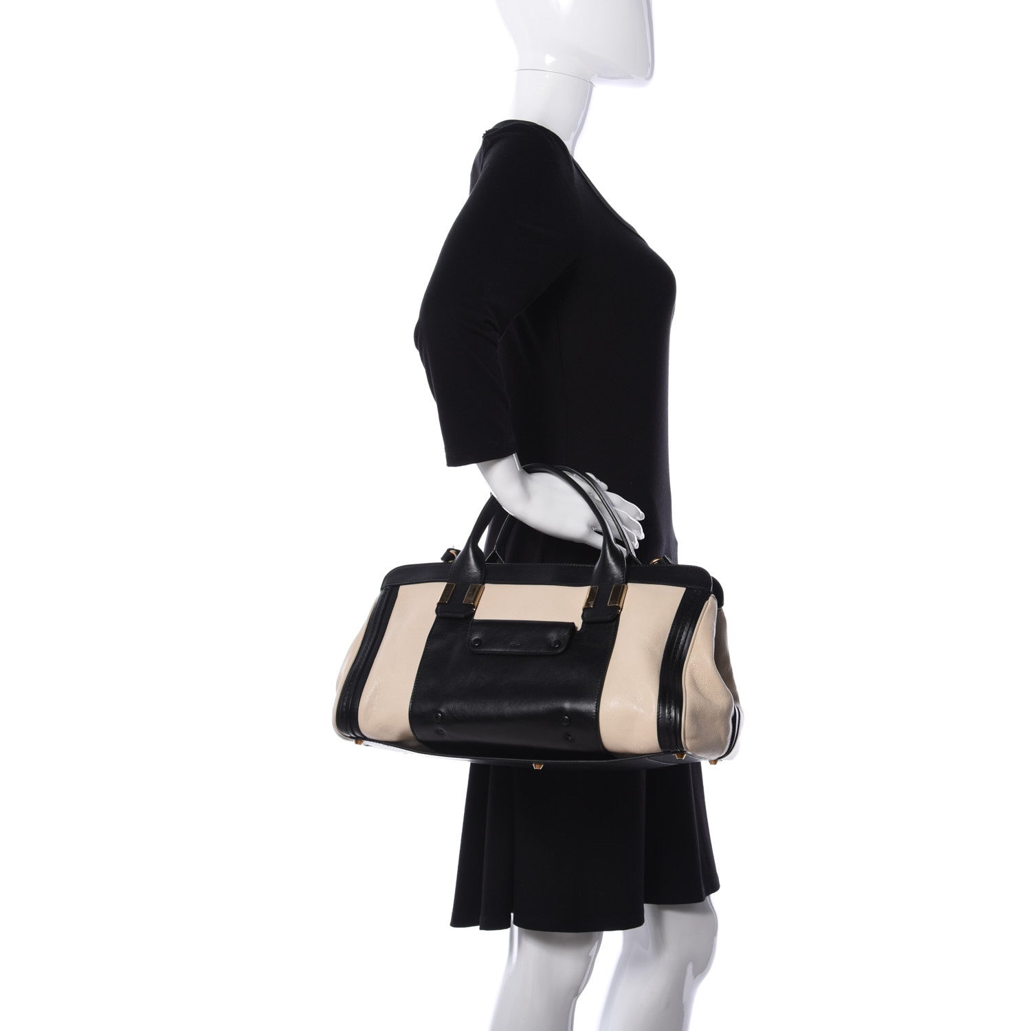 Chloe Sheepskin Calfskin Large Alice Satchel Husky White 3 of 10