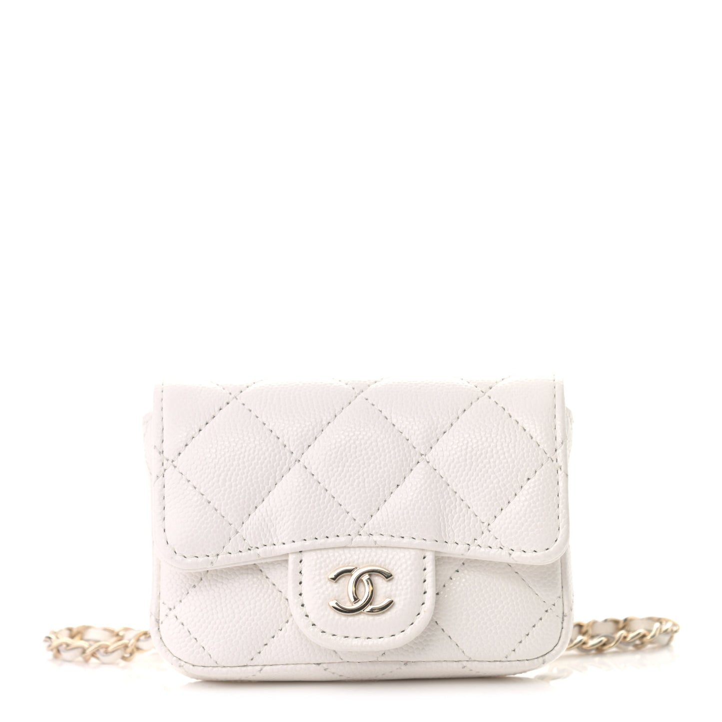 Caviar Quilted Belt Bag White