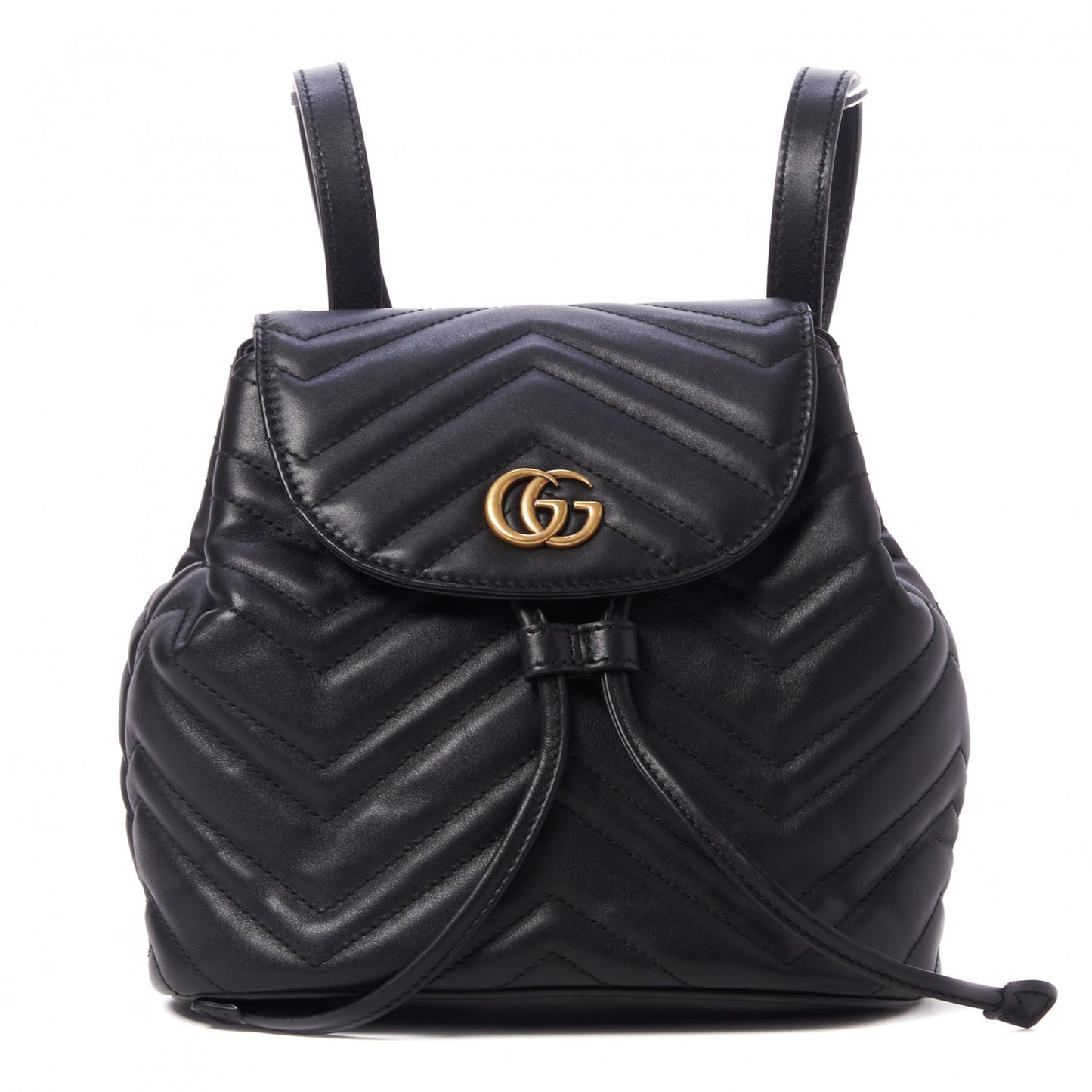 Calfskin Matelasse GG Marmont Flap Backpack Black